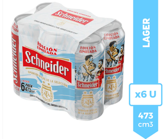 Delimart Cerveza Rubia Lata Schenider Cc Pack X