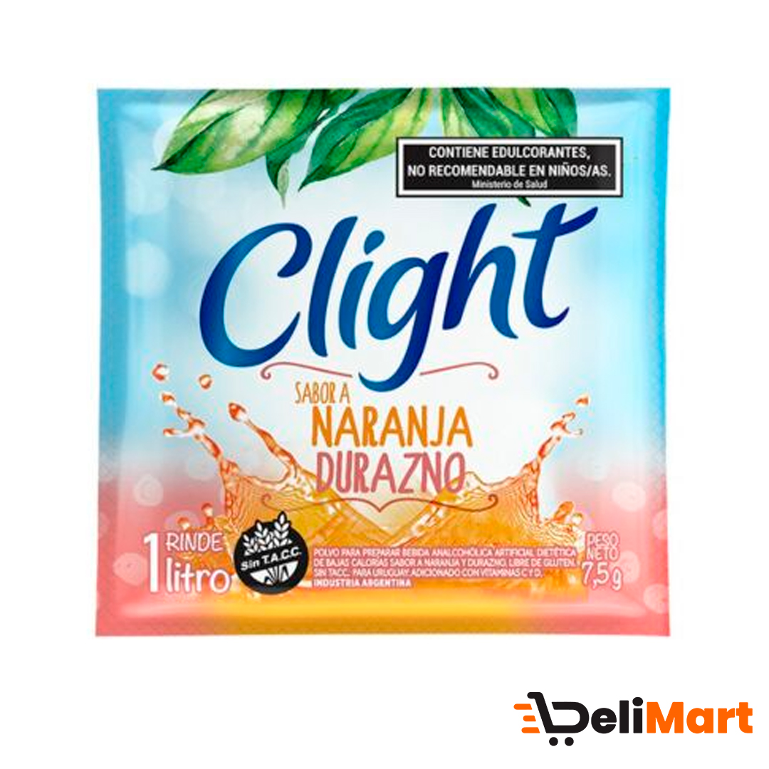 Jugo En Polvo Naranja Durazno Clight 7.5 Gr